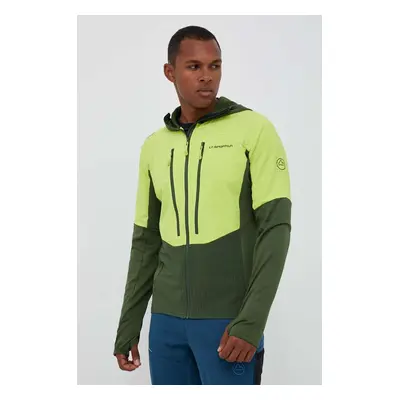 Sportovní mikina LA Sportiva Session Tech Hoody zelená barva, s kapucí