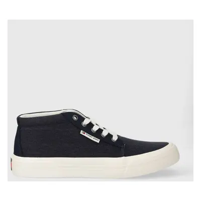 Sneakers boty Tommy Jeans TJM MID CUT CANVAS COLOR tmavomodrá barva, EM0EM01412