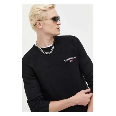 Svetr Tommy Jeans pánský, černá barva