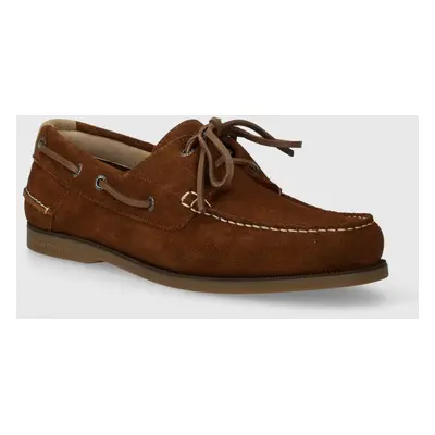 Semišové mokasíny Tommy Hilfiger TH BOAT SHOE CORE SUEDE pánské, hnědá barva, FM0FM04505