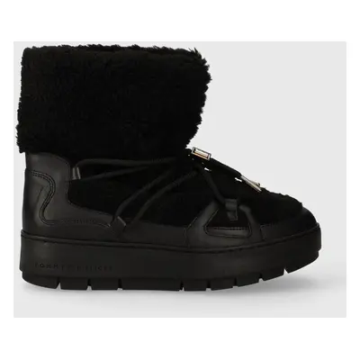 Sněhule Tommy Hilfiger TOMMY TEDDY SNOWBOOT černá barva, FW0FW07505