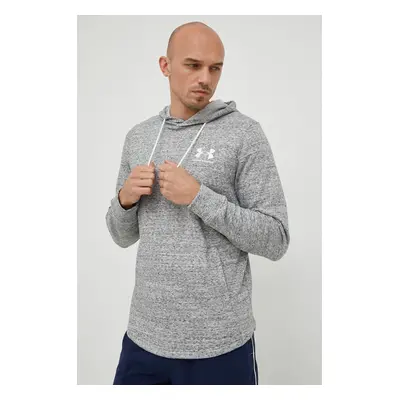 Mikina Under Armour 1370401 pánská, šedá barva, s potiskem