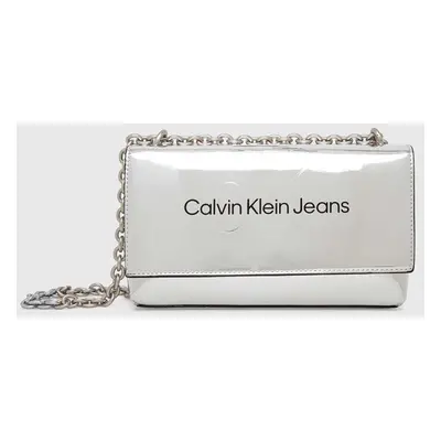 Kabelka Calvin Klein Jeans stříbrná barva, K60K611856