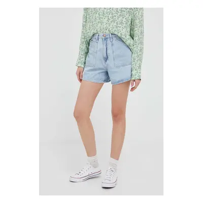 Džínové šortky Pepe Jeans Rachel dámské, hladké, high waist