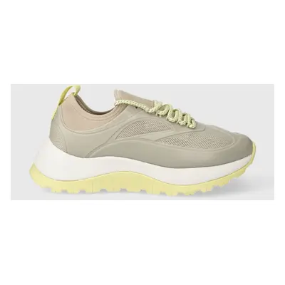 Sneakers boty Calvin Klein RUNNER LACE UP CAGING šedá barva, HW0HW01900