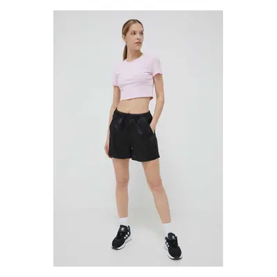 Kraťasy adidas Originals dámské, černá barva, high waist