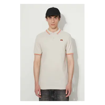 Bavlněné polo tričko Ellesse béžová barva, SHR18077-WHITE