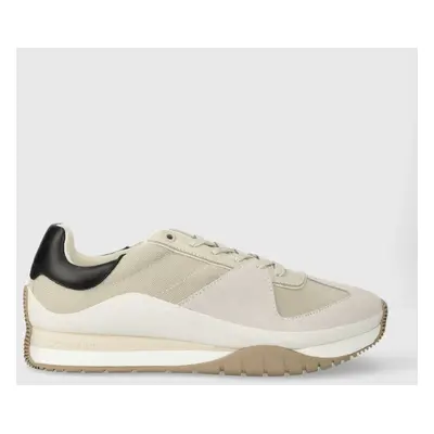 Sneakers boty Calvin Klein LOW TOP LACE UP béžová barva, HM0HM01286