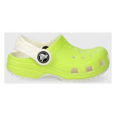 Dětské pantofle Crocs GLOW IN THE DARK zelená barva