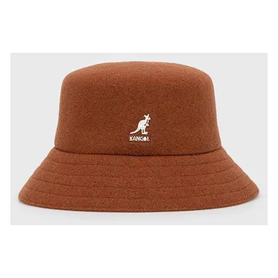 Vlněný klobouk Kangol hnědá barva, vlněný