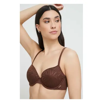 Podprsenka Calvin Klein Underwear hnědá barva, 000QF6875E