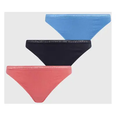 Tanga Tommy Hilfiger 3-pack tmavomodrá barva, UW0UW04890