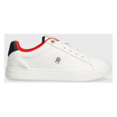 Kožené sneakers boty Tommy Hilfiger ESSENTIAL ELEVATED COURT SNEAKER bílá barva, FW0FW07685