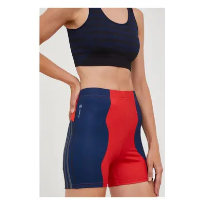 Běžecké šortky adidas Performance Marimekko červená barva, high waist