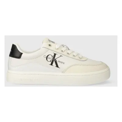 Sneakers boty Calvin Klein Jeans CLASSIC CUPSOLE LOW LACE LTH ML bílá barva, YW0YW01296