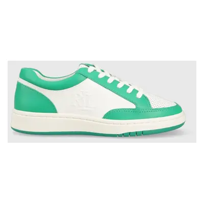 Kožené sneakers boty Lauren Ralph Lauren HAILEY II zelená barva, 802904469003