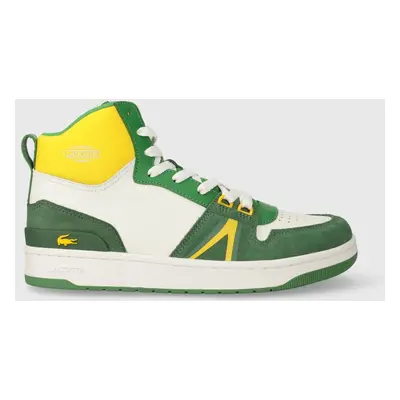 Kožené sneakers boty Lacoste L001 Leather Colorblock High-Top zelená barva, 45SMA0027