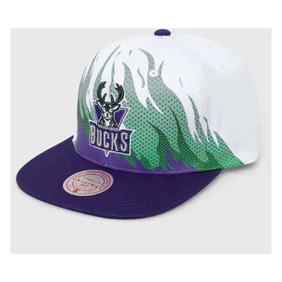 Bavlněná baseballová čepice Mitchell&Ness MILWAUKEE BUCKS bílá barva