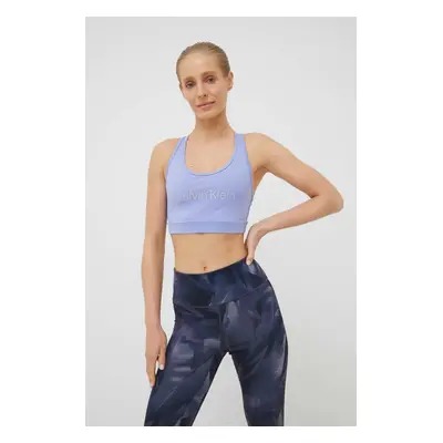 Sportovní podprsenka Calvin Klein Performance Ck Essentials fialová barva