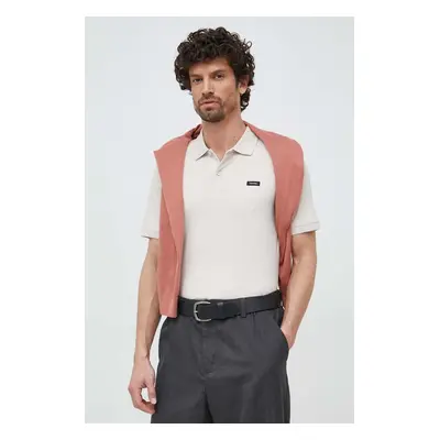 Polo tričko Calvin Klein béžová barva, K10K111196