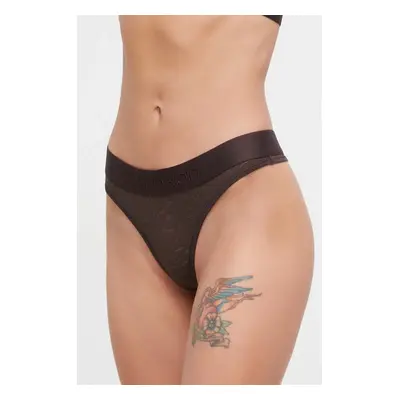 Tanga Calvin Klein Underwear hnědá barva, 000QF7287E