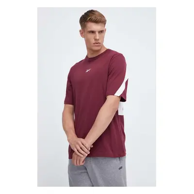 Bavlněné tričko Reebok Classic vínová barva, s aplikací