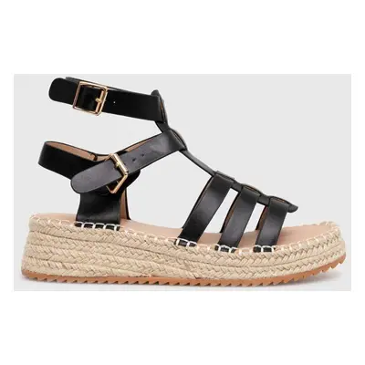 Espadrilky Answear Lab černá barva, na platformě