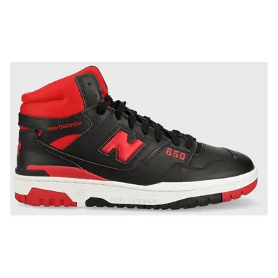 Kožené sneakers boty New Balance černá barva, BB650RBR-RBR