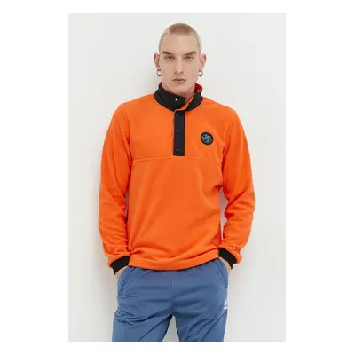 Mikina adidas Originals pánská, oranžová barva, s aplikací