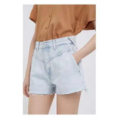 Džínové šortky Pepe Jeans Summer Sky dámské, hladké, high waist