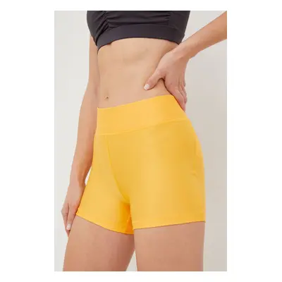 Kraťasy Under Armour dámské, oranžová barva, hladké, high waist