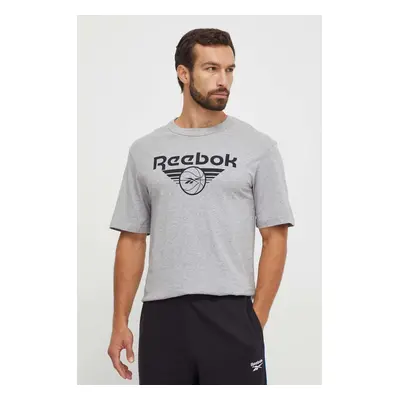 Bavlněné tričko Reebok Classic Basketball šedá barva, s potiskem