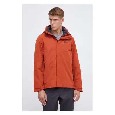 Sportovní bunda Jack Wolfskin Luntal 3in1 oranžová barva