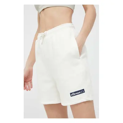 Kraťasy Ellesse dámské, béžová barva, hladké, high waist