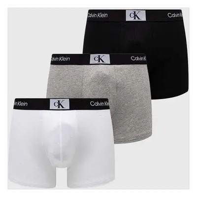 Boxerky Calvin Klein Underwear 3-pack pánské, šedá barva, 000NB3528A