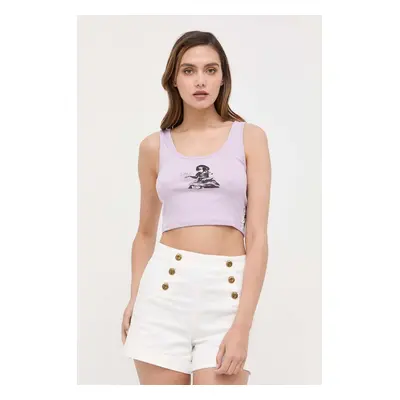 Top Guess Guess x Banksy dámský, fialová barva