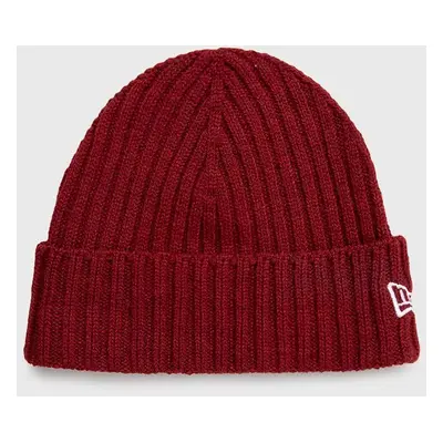 Čepice New Era Cuff Beanie vínová barva, 60364239