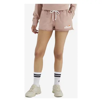 Bavlněné šortky Ellesse Colieur růžová barva, s aplikací, medium waist, SGM14015-PINK