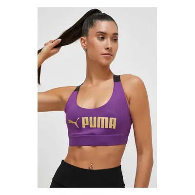 Sportovní podprsenka Puma Fit fialová barva