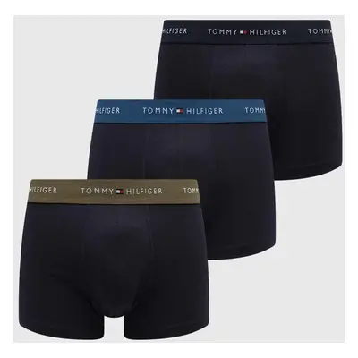 Boxerky Tommy Hilfiger 3-pack pánské, tmavomodrá barva, UM0UM02763