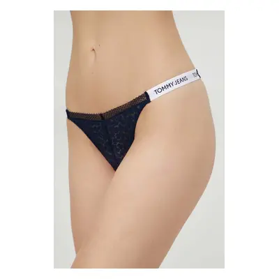 Tanga Tommy Jeans tmavomodrá barva, UW0UW05160