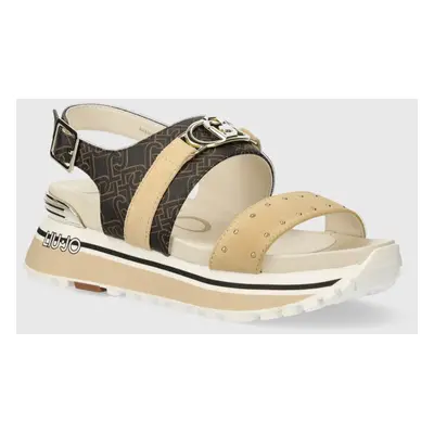 Sandály Liu Jo MAXI WONDER SANDAL 27 dámské, hnědá barva, na platformě, BA4107EX171S3230