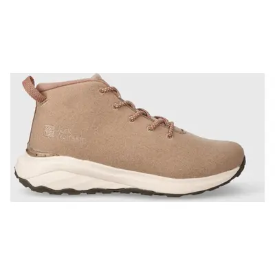 Boty Jack Wolfskin Campfire Wool Mid dámské, hnědá barva