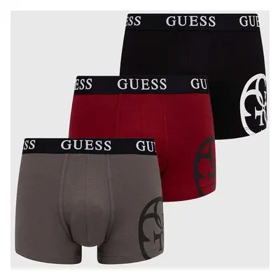 Boxerky Guess PLACED 3-pack pánské, černá barva, U4RG04 K6YW0