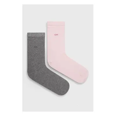 Ponožky Calvin Klein (2-pack) dámské, růžová barva, 701218769