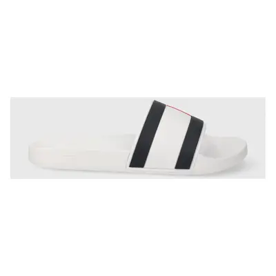 Pantofle Tommy Hilfiger RUBBER TH FLAG POOL SLIDE pánské, bílá barva, FM0FM04236