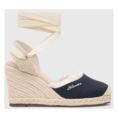 Espadrilky Blauer Wells tmavomodrá barva, na klínku, S3WELLS01