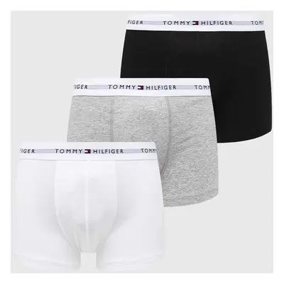 Boxerky Tommy Hilfiger 3-pack pánské, šedá barva, UM0UM02761