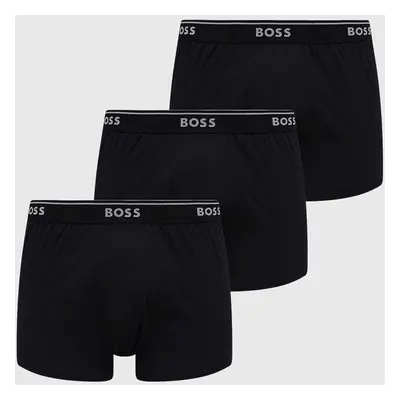 Bavlněné boxerky BOSS 3-pack černá barva, 50475685