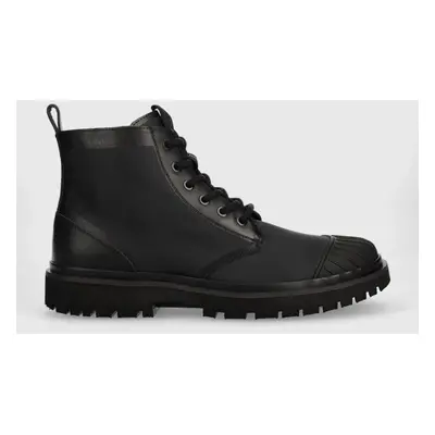 Farmářky Calvin Klein Jeans EVA LACEUP BOOT MID pánské, černá barva, YM0YM00833